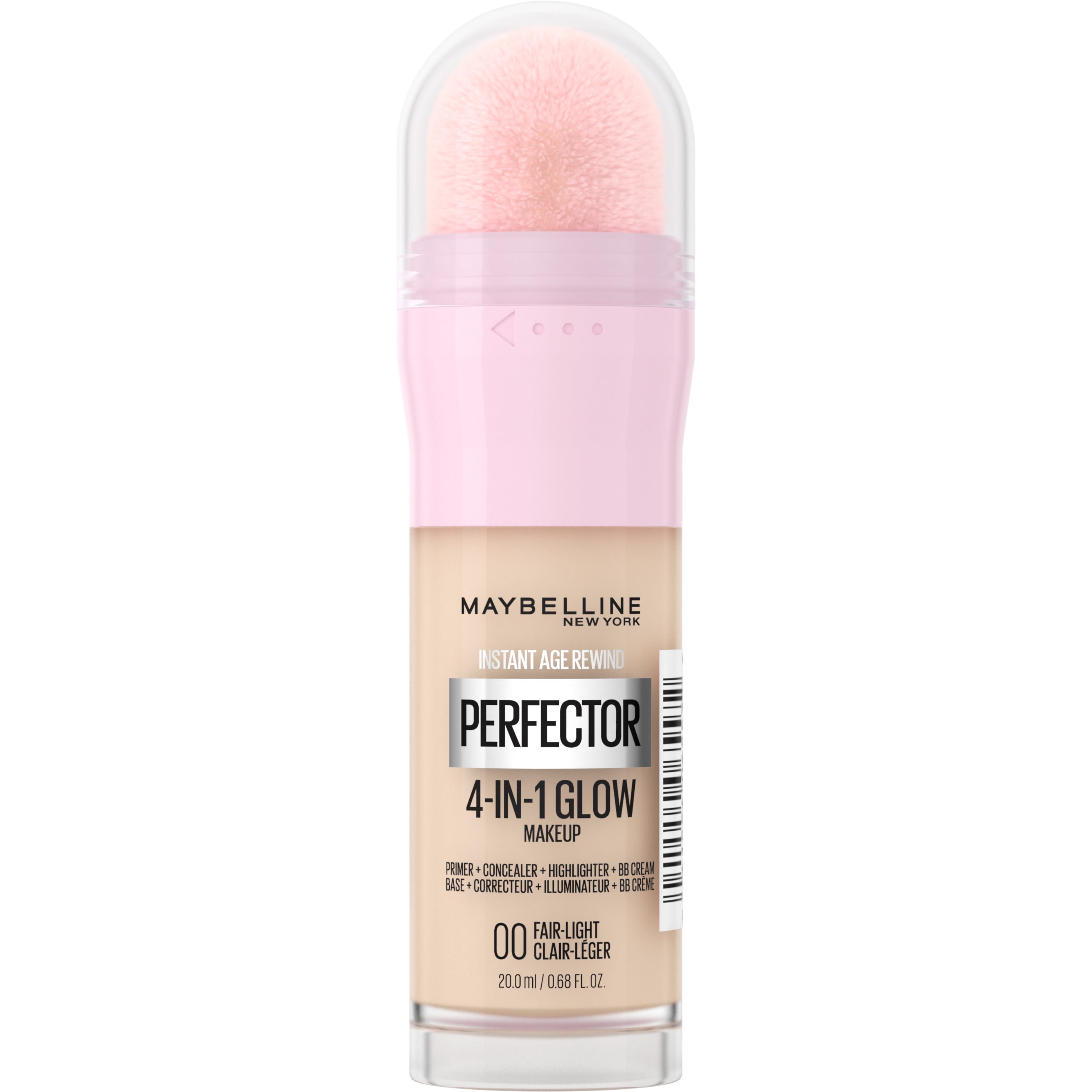 Maybelline Instant Age Rewind 4-In-1 Glow Foundation Makeup, Fair/Light, 0.68 fl oz