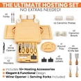 thumbnail image 2 of Bamboo Cheese Board Includes 2 Ceramic Bowls 2 Serving Plates. Magnetic 2 Drawers, Charcuterie Cutlery Knife Set, 2 Server Forks, Wine Opener, Labels, Markers. Perfect Gift, 2 of 10