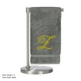 thumbnail image 3 of Monogrammed Bath Towel, Personalized Gift, 27 x 54 inches - Set of 2 - Gold Script Embroidered Towel - 100% Turkish Cotton- Soft Terry Finish - for Bathroom or Spa - Script Z Gray, 3 of 3