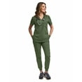 thumbnail image 6 of Green Town Scrubs for Women - Tuck-In V-Neck Scrub Top, Stretch Fabric, Lightweight, Easy Care, 6 of 7