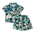 thumbnail image 1 of Odeerbi 1-8 Años Conjunto de Verano Para Niños de Hawaianos Camiseta de Manga Corta de Algodón Con Estampado Tropical Conjunto de Dos Piezas de Gráficos, 1 of 3