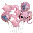 thumbnail image 4 of -Juego de globos de papel de aluminio de Lilo & Stitch para niños y niñas, Decoración de cumpleaños, 1 Juego（6pcs, 4 of 5