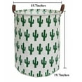 thumbnail image 2 of Laundry Basket with Strong Handles, 19.7"H x 15.7"D Collapsible & Convenient Home Organizer Containers for Kids Toys, Baby Clothing, Nursery Hamper, Home decor ( Round - Green Cactus ), 2 of 6