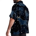 thumbnail image 3 of Taurus Constellation Men's Short Sleeve Hawaiian Shirt, Casual Printed Button Down Beach Tops, Summer Poplin Spread Collar Unisex Button Down Shirts, 3 of 6