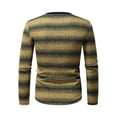 thumbnail image 6 of qelini Striped Sweater Shirt for Men Crewneck Pullover Sweaters Striped Long Sleeve Tops Dressy Slim Fit Fall Blouses, 6 of 7
