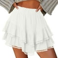 thumbnail image 3 of SHTXOZHI Flowy Shorts for Women Casual Boho Ruffle Tiered Skorts High Waist Mini Skirts Golf Tennis Shorts, 3 of 7