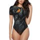 thumbnail image 1 of Balery Full Moon Black Dragon Body de cuello redondo de manga corta para mujer Tops de manga corta Tops básicos-Small, 1 of 7