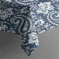 thumbnail image 3 of Blue Pioneer Flower and Paisley Pattern Rectangle Tablecloth 60"x84",Waterproof Polyester Rectangle Table Cloth, Wipeable Spillproof Polyester Tablecloth for Dining, Camping, Indoor and Outdoor, 3 of 5