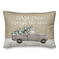 thumbnail image 2 of Creative Products Dashing Through the Snow Painted Tree Truck 14x20 Spun Poly Pillow, 2 of 3