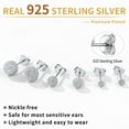 thumbnail image 5 of ChicSilver 925 Sterling Silver Matte Ball Stud Earrings for Women Men Multiple Piercing Earring Set Small Bead Round Ball Stud Earrings for Sensitive Ear Hypoallergenic (3 pair, 3,5,7mm), 5 of 8