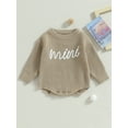 thumbnail image 2 of Cenuakty Baby Boys Girls Sweater Rompers Letter Embroidery Crew Neck Long Sleeve Infant Jumpsuits Fall Toddler Clothes Knit Bodysuits, 2 of 9