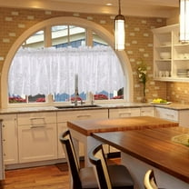 [BRAND CLEARANCE] 130x41CM European Embroidered Tulle Curtain Home Window Decorative Curtains Living Room Curtain Home Decor (White)