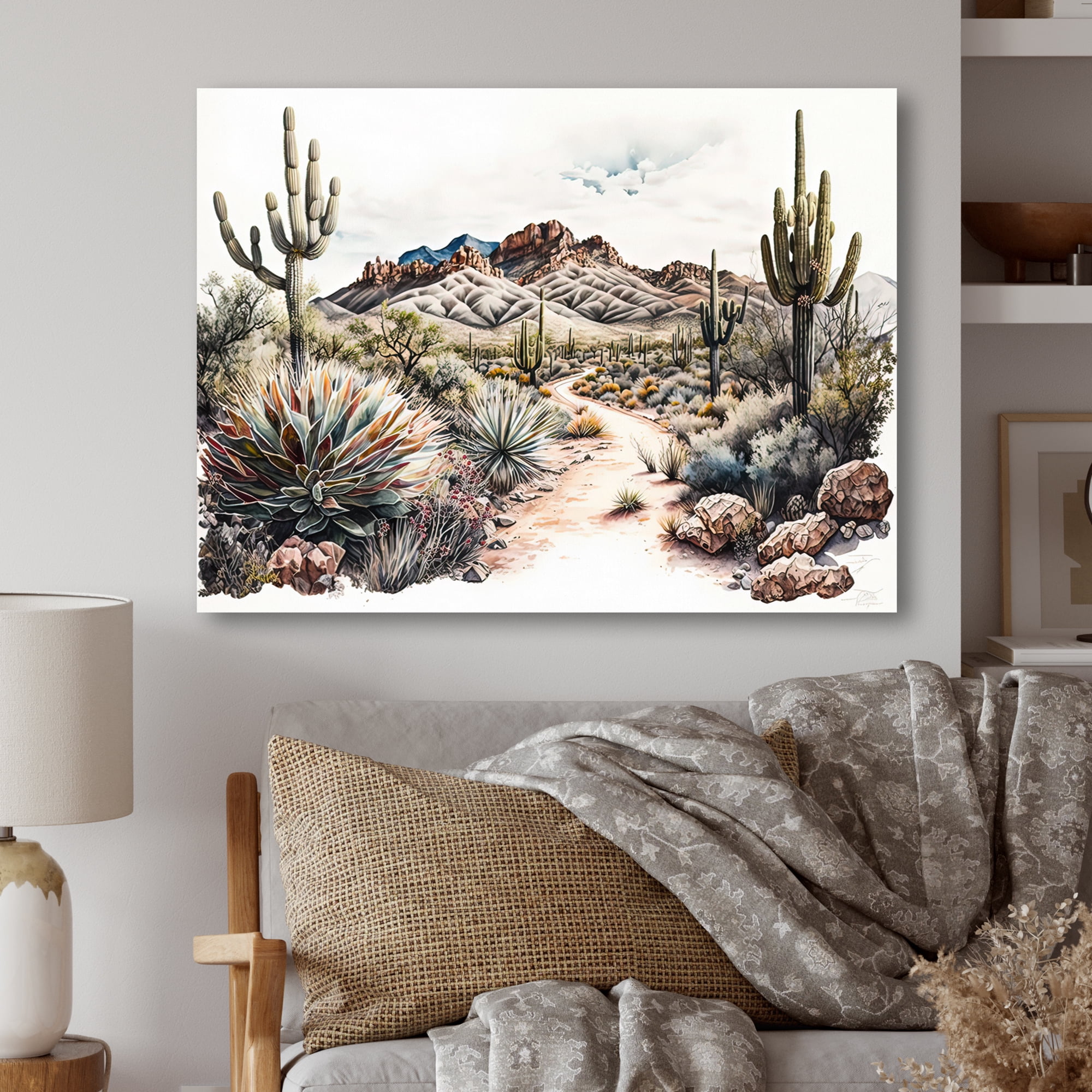 Designart Arizona Desert Scenery I Canvas Wall Art