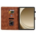 thumbnail image 5 of Case for Samsung Galaxy Tab A9+ 11.0" 2023 SM-X210 / SM-X215 / SM-X216, Flower Pattern PU Leather Multi-Angle Viewing Stand Shockproof Flip Case with Card Slot, Magnetic Clasp, Pencil Slot, Brown, 5 of 11