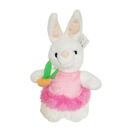 Wild Republic Easter White Plush Bunny Rabbit with Pink Tutu Dress