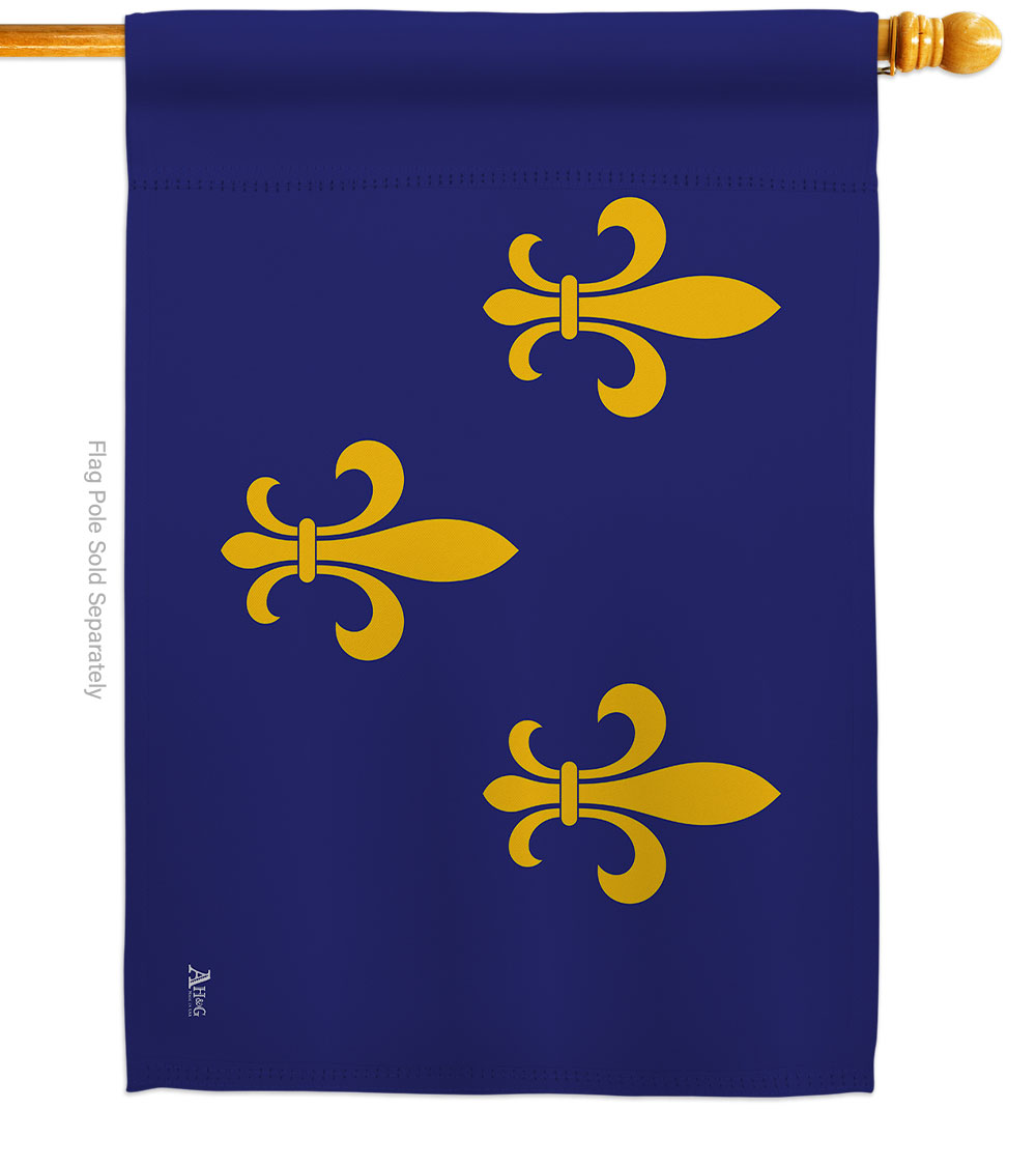 Fleur De Lis House Flag Lys 28 X40 Double-Sided Yard Banner - Walmart.com