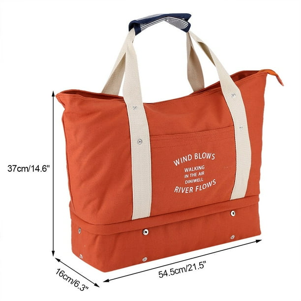 DINIWELL Canvas Women Travel Storage Bag Large Capacity Portable Fashion Luggage Handbag Orange Walmart