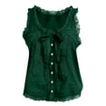 thumbnail image 4 of Green Tshirts for Women Sleeveless Lace Tank Tops Vacation Front Tie Mesh Chiffon Tops Going Out Tops for Women, 4 of 4