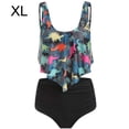 thumbnail image 3 of Sonducket Traje de baño sin mangas de cintura alta con estampado de hojas digitales de piezas para mujer Traje de baño Numero 5 SG Sonducket OD001368-28, 3 of 4