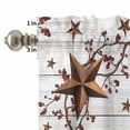 thumbnail image 4 of Retro Country Stars Curtain Valances Set Faith Love Home Berries White Wood Striped Kitchen Curtains 24&nbsp;inch Length Rod Pocket Valance and Tiers 3 Piece Set Small Bedroom Bathroom Laundry Decor, 4 of 9