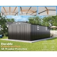 thumbnail image 6 of LUXOAK 13.2x20.7x8.4 ft Outdoor Storage Shed, Huge Metal Shed with 2 Double Hinged Doors and 4 Windows, Carport for Car, Truck, Bike, Dark Grey, 6 of 8