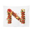 thumbnail image 1 of Christmas Alphabet Tapestry, O Letter as Winter Symbol Ornamented with Ribbons and Baubles, Fabric Wall Hanging Decor for Bedroom Living Room Dorm, 2 Sizes, Pearl and Olive Green, by Ambesonne, 1 of 1
