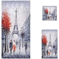 thumbnail image 2 of Stylish Paris Street Eiffel Tower Painting Soft Luxury Decorative Set of 3 Towels, 1 Bath Towel+1 Hand Towel+1 Washcloth, Multipurpose for Bathroom, Hotel, Gym, Spa and Beach, 2 of 5