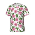 thumbnail image 5 of Vsdgher Rose Flowers Print Men's Dry Fit Mesh Athletic Shirts Moisture Wicking Tennis T-Shirt Tops, 5 of 9