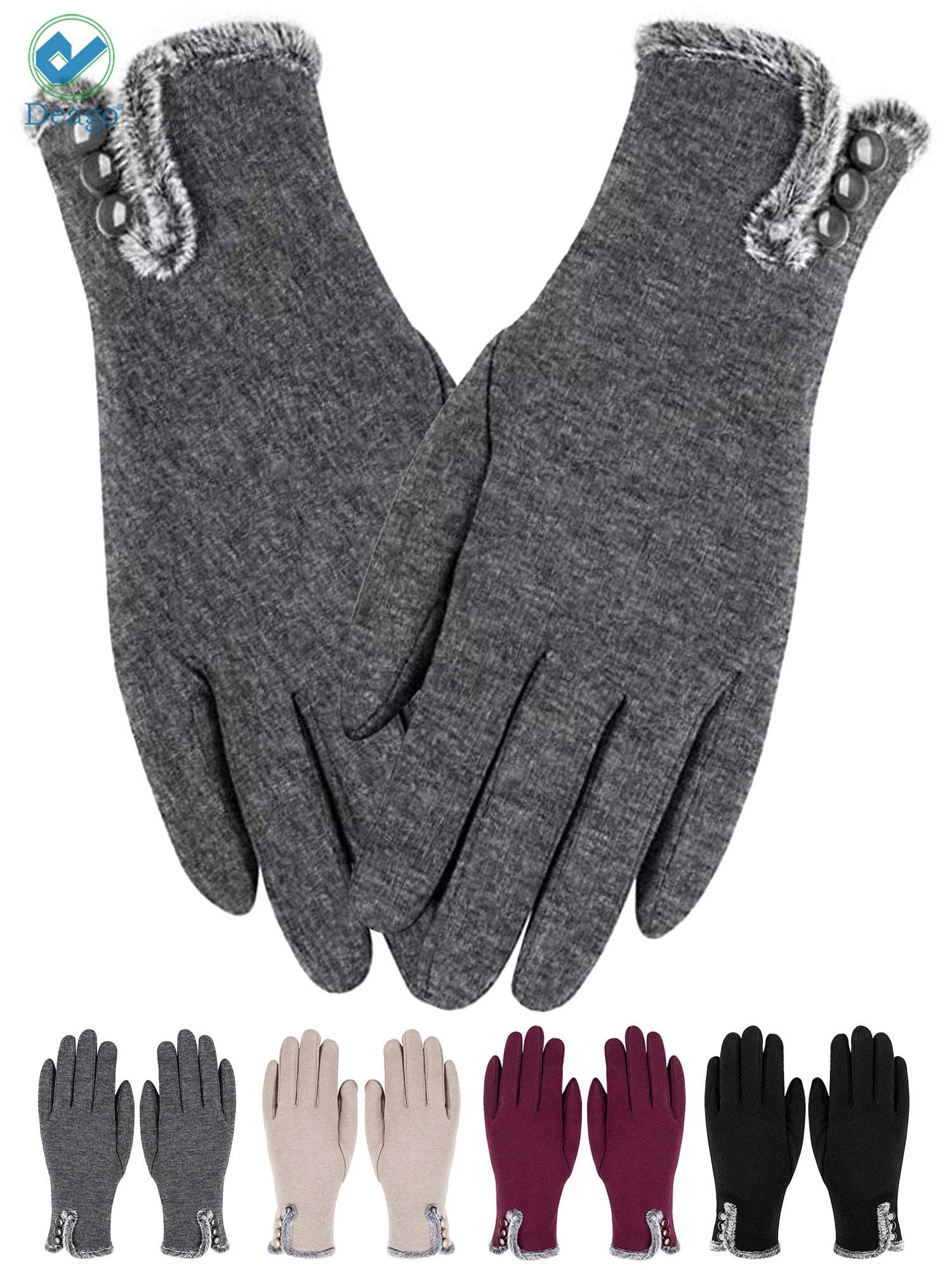 Unisex One Size Fits Most Winter Touch Screen Gloves Thick Windproof 