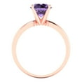 thumbnail image 4 of Solitaire Engagement Ring for Women - 1.5ct Simulated Alexandrite in 14K Rose Gold Promise Ring, 4 of 6