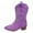 Purple, variant on Rokment Women's Wide Mid Calf Cowboy Boots Fashion Casual Suede Embroidered Pointed Toe Chunky Block Heel Slip on Western Cowgirl Tall Boots for Women Brown Size 6