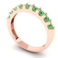 thumbnail image 2 of 0.63 ctw Wedding Band for Women - 18K Rose Gold Simulated Green Diamond Stackable Eternity Ring, 2 of 6