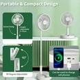 thumbnail image 3 of Solar Powered Outdoor Fan, Rechargeable Foldable Desk Fan with Solar Panel Battery Operated Pedestal 3 Speeds Quiet Height Adjustable Floor Fan for Home, Bedroom, Travel, 3 of 7