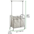 thumbnail image 4 of mDesign Portable Laundry Sorter with Wheels and Steel Hanging Bar, Graphite/Gray, 4 of 7