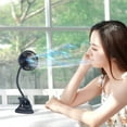 thumbnail image 4 of Clip on Small Mini Fan, Portable Usb Battery Operated Rechargeable Quiet Personal Desk/ Baby Stroller Fan 3 Speeds Flexible Neck Great for Bed Office Car Dorm Travel Camping Beach, 4 of 7