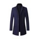 thumbnail image 1 of Chaqueta de abrigo de hombre con solapa de botón de tela de lana de color sólido de lana Pompotops oipoqjl12875, 1 of 9