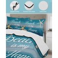 thumbnail image 4 of Summer Starfish Full Size Down Alternative Comforter, Lightweight Comforter Quilt Bedding Set with Pillow Shams Blue Wood Grain Ombre Coastal All Seasons Bed Comforter Duvet Insert 78"x90", 4 of 7
