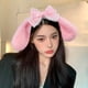 thumbnail image 5 of Diadema con orejas de conejo rosa, diadema con orejas de conejo y lazo, gorro con orejas de conejo peludas para niñas y mujeres, disfraz, cosplay, fiesta, 5 of 8
