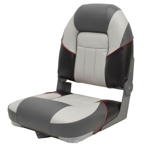 Boat Centurion Folding Seat 75129GC | Premium Gray Charcoal Red