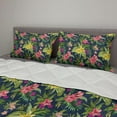 thumbnail image 2 of Luau Comforter & Sham Bedding Set, Blooming Jungle Setting with Watercolor Effect Hawaiian Flowers, 3 pcs Duvet Set Microfiber Filling Quilt, 5 Sizes, Multicolor, by Ambesonne, 2 of 4