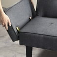 thumbnail image 6 of Modern Futon Sofa Bed,Convertible Folding Sofa Couch LoveSeat Couch Living Room Folding Sleeper with 2 Pillows for Small Apartment, Space,DARK GREY, 6 of 7