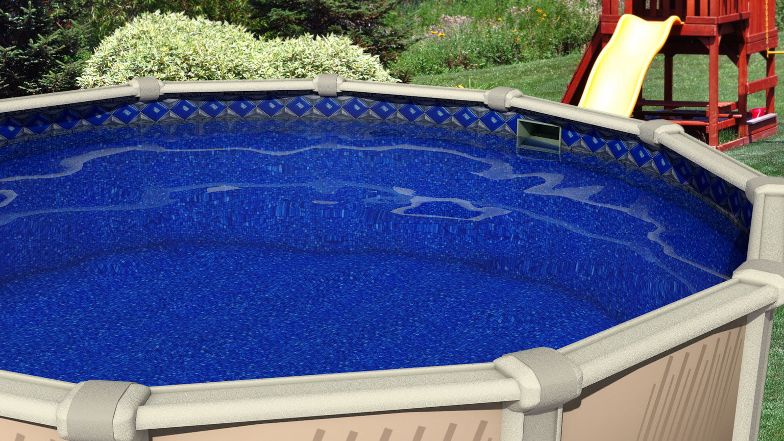 UniBead Style 52-Inch Wall Height Smartline Manor 24-Foot Round Liner 25 Gauge Virgin Vinyl Designed for Steel Sided Above-Ground Swimming Pools 