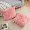 thumbnail image 3 of REGALWOVEN Set of 2 Throw Pillow Covers, Soft Fluffy Cushion Covers Double Sided Plush Pillow Covers Leather Pink 12" x 20", 3 of 5