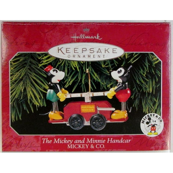 Hallmark Ornament: 1998 The Mickey and Minnie Handcar | QXD4116 | Mickey Mouse