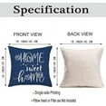 thumbnail image 5 of Navy Geometric Pillow Covers 18x18 Inch Light Blue Home Sweet Home Decor Stripes Floral Pillow Cases Standard Size Set of 4 Simple Modern Throw Pillow Cotton Cushion Cover for Couch, 5 of 6