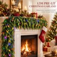 thumbnail image 4 of Glowing Christmas Pine Needle Graland with LED Lights, 5 FT Multicolor Artificial Graland for Mantels, Tabletops, and Porches | Battery-Powered Holiday Decor for Indoor and Outdoor Use, 4 of 5