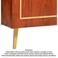 thumbnail image 2 of 36 Inch Modern 2 Door Wooden Sideboard Buffet Cabinet with Metal Handles, Splayed Legs, Gold, Oak Brown, 2 of 7