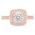 thumbnail image 4 of 1.335 ct Round Cut White Sapphire Solitaire with Simulated Diamond Accents 18K Rose Gold Womens Engagement Ring, 4 of 5