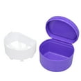 thumbnail image 3 of Graflsoa Portable Purple Denture Storage Box with Rinsing Basket, Travel-Friendly & Hygienic PP Material, Compact Design for Safe Teeth Care, 3 of 7