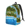 thumbnail image 1 of Balery Island And Coral Reef Mochila Clásica Impresa Básica para Viaje, Mochila Escolar Resistente al Agua, Mochila de Lona con Correas Ajustables-Small, 1 of 5